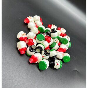 Vintage Christmas Light Covers Santa Claus Snowman Plastic Kitschy Decorations